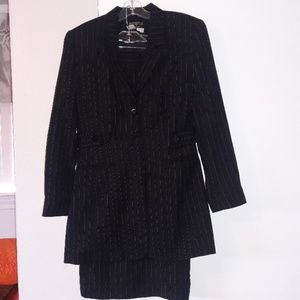2 pc pin stripe skirt suit